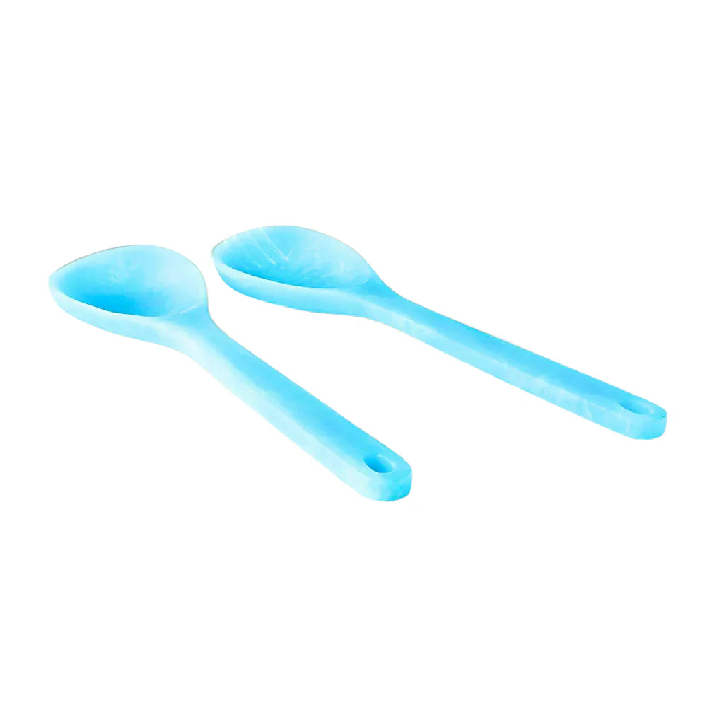 Lucente Matte Blue Resin Salad Servers – marche l'îlot